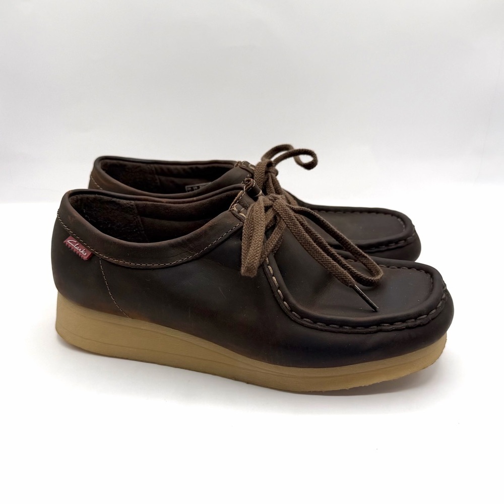 Clarks Wallabee Beeswax Shoes Brown Unixes Size 5 US Chukka EUC